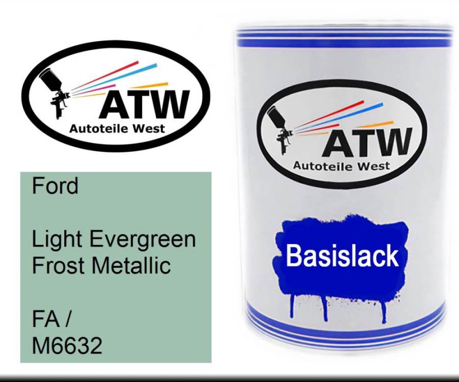 Ford, Light Evergreen Frost Metallic, FA / M6632: 500ml Lackdose, von ATW Autoteile West.